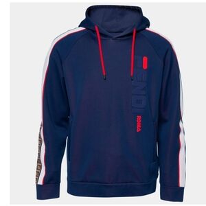 Fendi  Blue Knit Logo Applique Hoodie Size 52